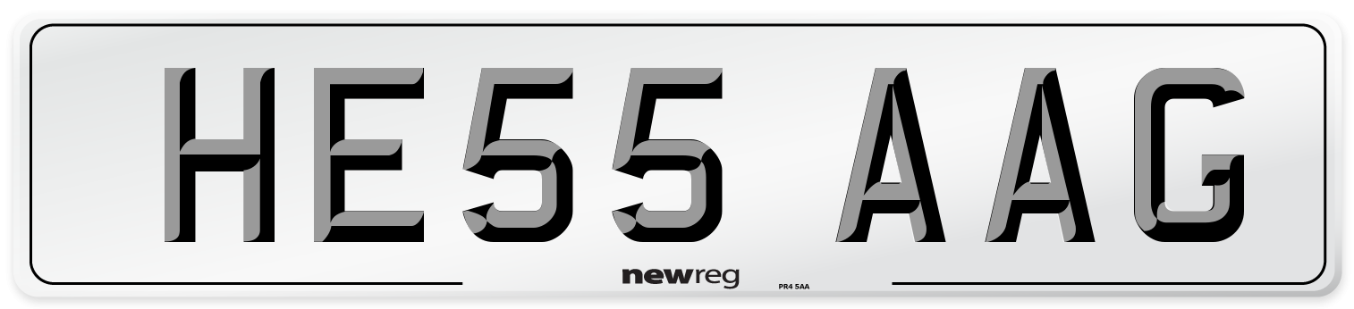 HE55 AAG Number Plate from New Reg